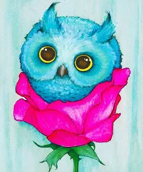 Алмазная вышивка «Цветочный совенок»