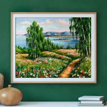Алмазная вышивка «Цветущий луг»
