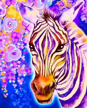 Алмазная вышивка «Фиолетовая зебра»