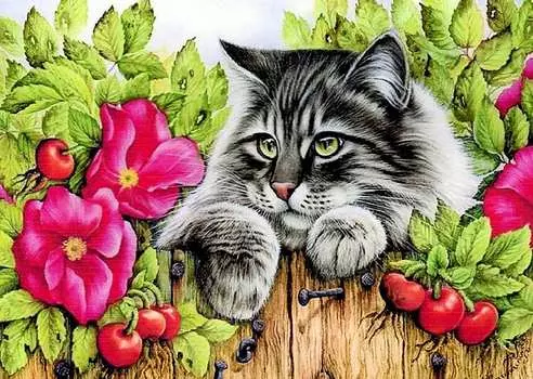 Алмазная вышивка «Изгородь»