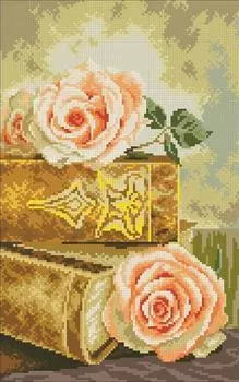 Алмазная вышивка «Книги и розы»