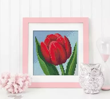 Алмазная вышивка «Красный тюльпан»