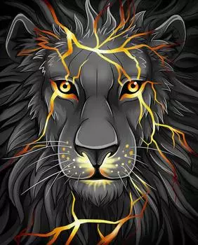 Алмазная вышивка «Лавовый лев»