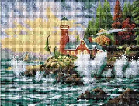 Алмазная вышивка «Маяк в шторм»