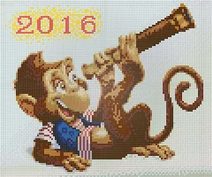 Алмазная вышивка «Мартышка с подзорной трубой»