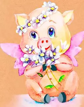 Алмазная вышивка «Милая хрюшка»