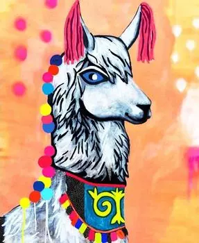 Алмазная вышивка «Нарядная лама»