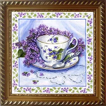 Алмазная вышивка «Натюрморт с сиренью»