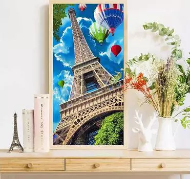 Алмазная вышивка «Небо над Парижем»