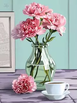 Алмазная вышивка «Нежные гвоздики»