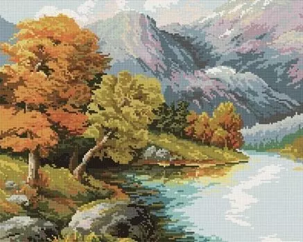 Алмазная вышивка «Осенняя река»