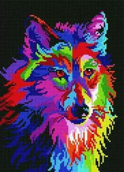 Алмазная вышивка «Радужный волк»