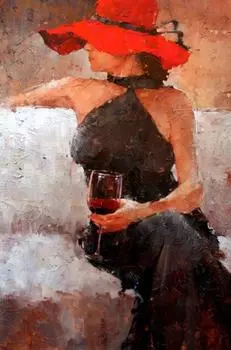 Алмазная вышивка «С бокалом вина»