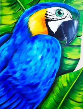 Алмазная вышивка «Сине-желтый ара»