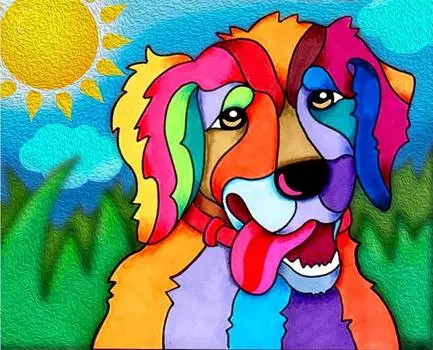 Алмазная вышивка «Солнечный пес»