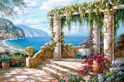 Алмазная вышивка «Терраса у моря»