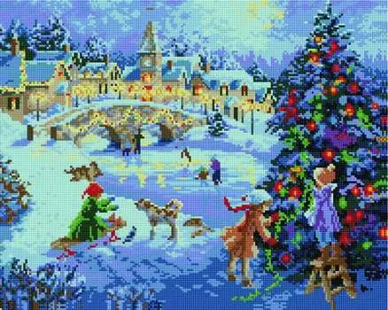 Алмазная вышивка «Украшение новогодней елки»