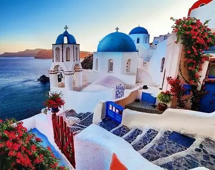 Алмазная вышивка «Вечер на Санторини»