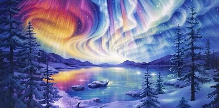 Алмазная вышивка «Волшебное озеро»