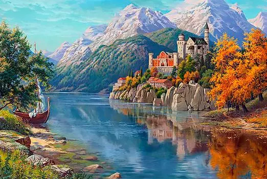 Алмазная вышивка «Замок в горах»