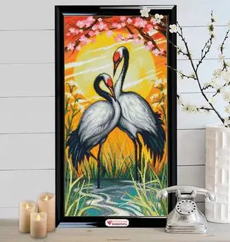 Алмазная вышивка «Журавлиная пара»