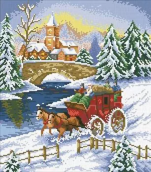 Алмазная вышивка «Зимняя прогулка»