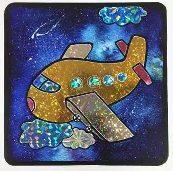 Аппликация цветной фольгой «Золотой самолет»