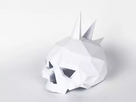 Бумажная модель для склеивания маска «Череп-Панк»