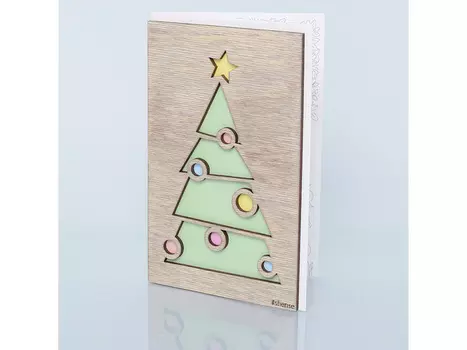 Деревянная открытка «Ёлочка»