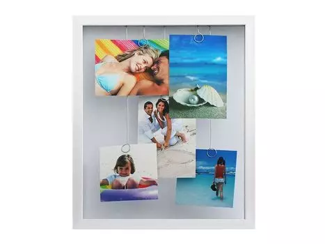 Фоторамка комбинированная белая