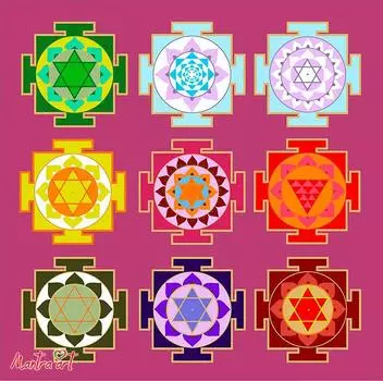 Картина по номерам «9 планет Наваграха» + в наборе подарок