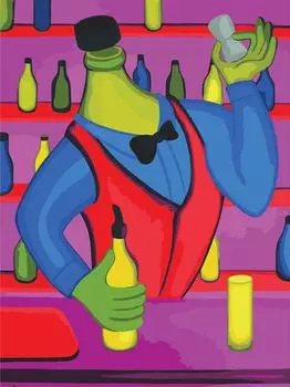 Картина по номерам «Бармен»