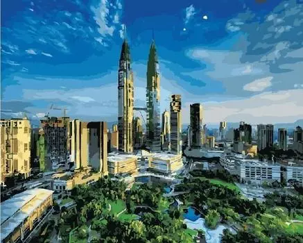 Картина по номерам «Башни-близнецы Куала Лумпур»