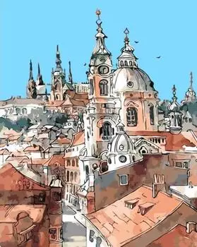 Картина по номерам «Башни старого города»