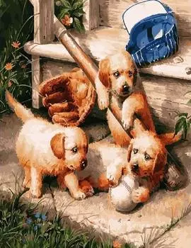 Картина по номерам «Бейсболисты»