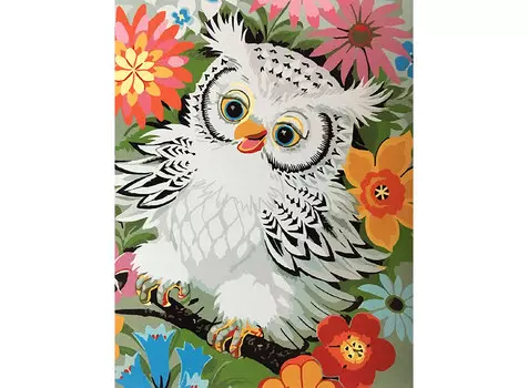 Картина по номерам «Белый совенок»