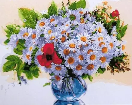 Картина по номерам «Букет с ромашками»