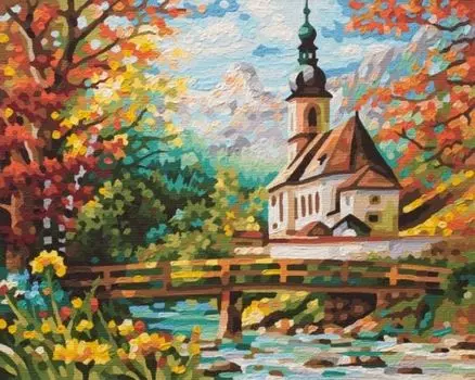 Картина по номерам «Церковь Св. Себастьяна в Рамзау»