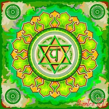 Картина по номерам «Чакра Анахата» + в наборе подарок