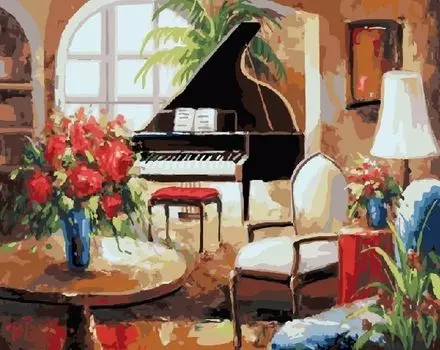 Картина по номерам «Чёрный рояль»