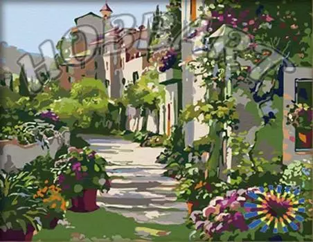 Картина по номерам «Цветочная улочка»