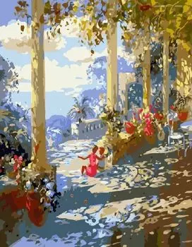 Картина по номерам «Цветочная веранда»