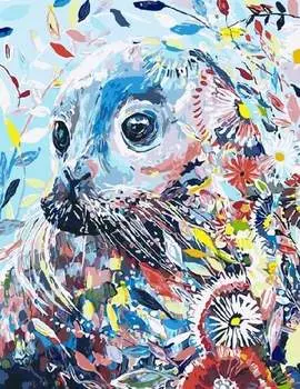 Картина по номерам «Цветочный морской котик»