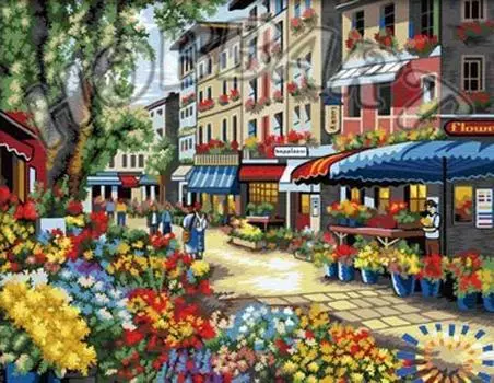 Картина по номерам «Цветочный рынок»