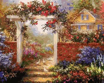 Картина по номерам «Цветущая усадьба»