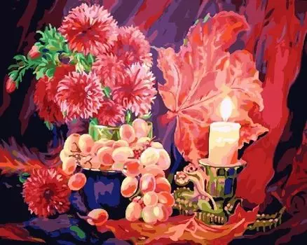 Картина по номерам «Цветы и виноград»