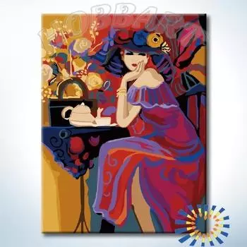 Картина по номерам «Дама за соседним столиком»