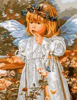 Картина по номерам «Девочка-ангелочек»
