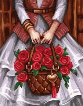 Картина по номерам «Девушка с розами»