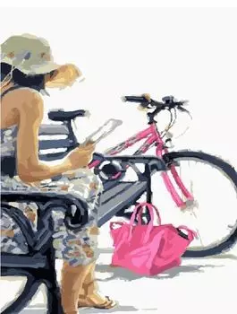 Картина по номерам «Девушка с велосипедом»